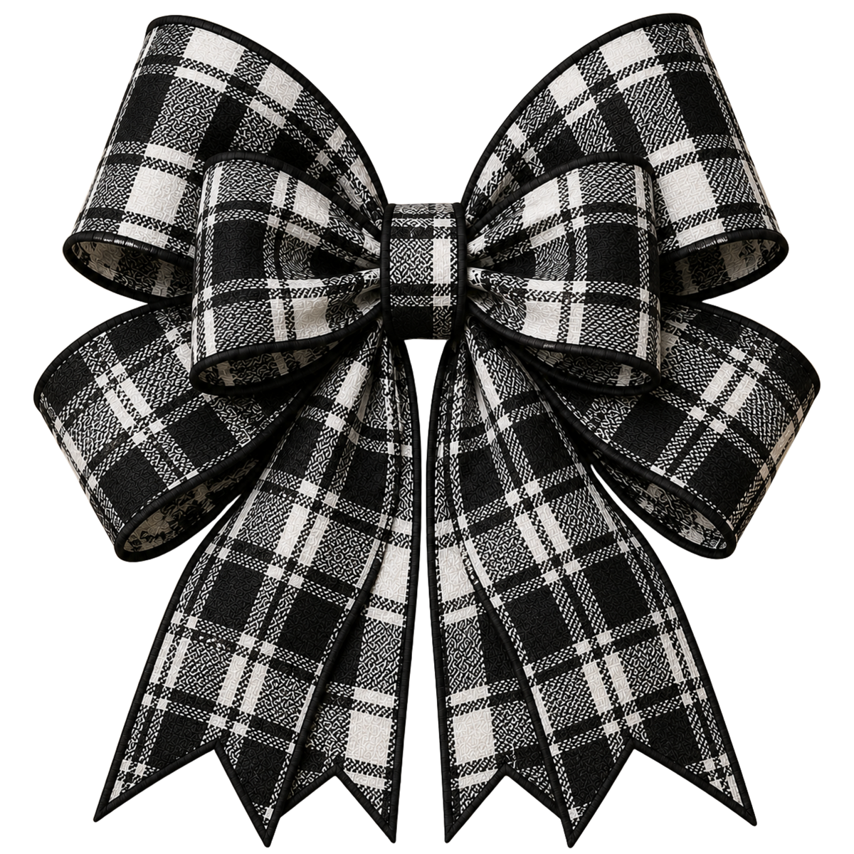 4 Inch Bow - Blk/White Plaid - 5
