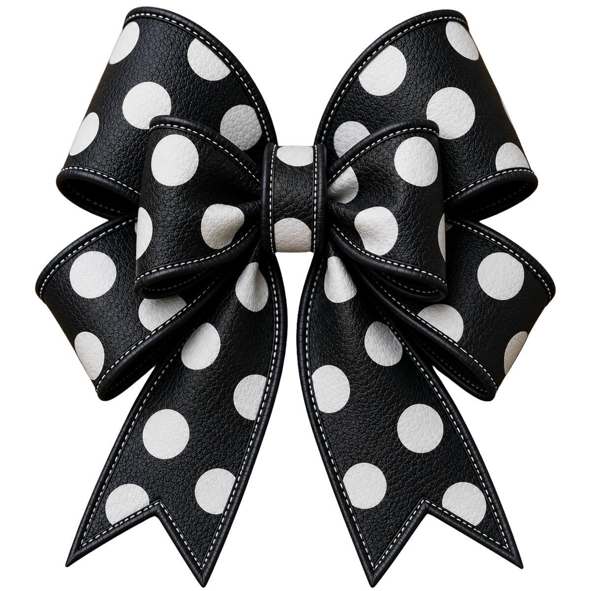 4 Inch Bow - Blk w/ White Dots - 8
