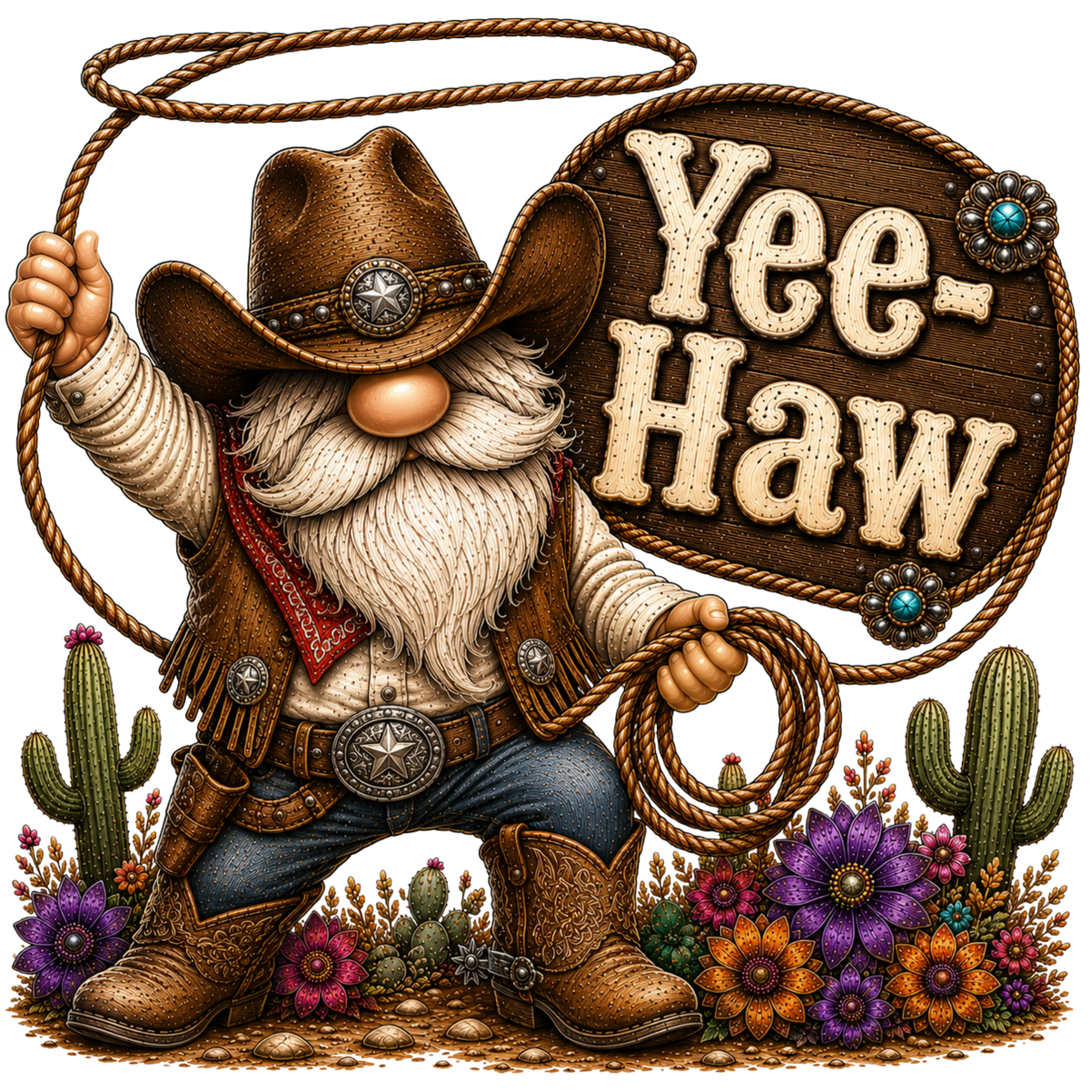 4 Inch - Yee-haw Western Gnome - 10