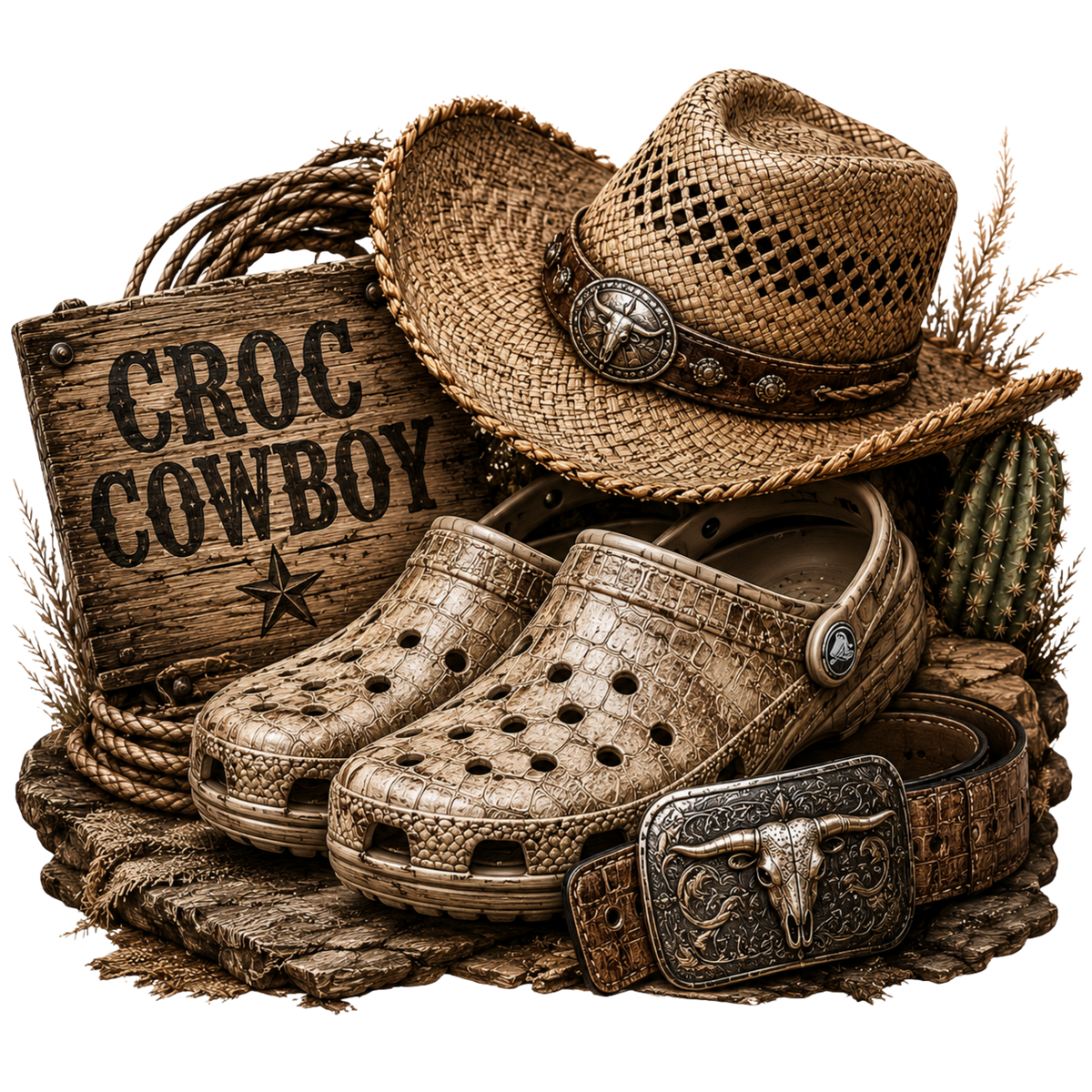 4” Decal- Croc Cowboy