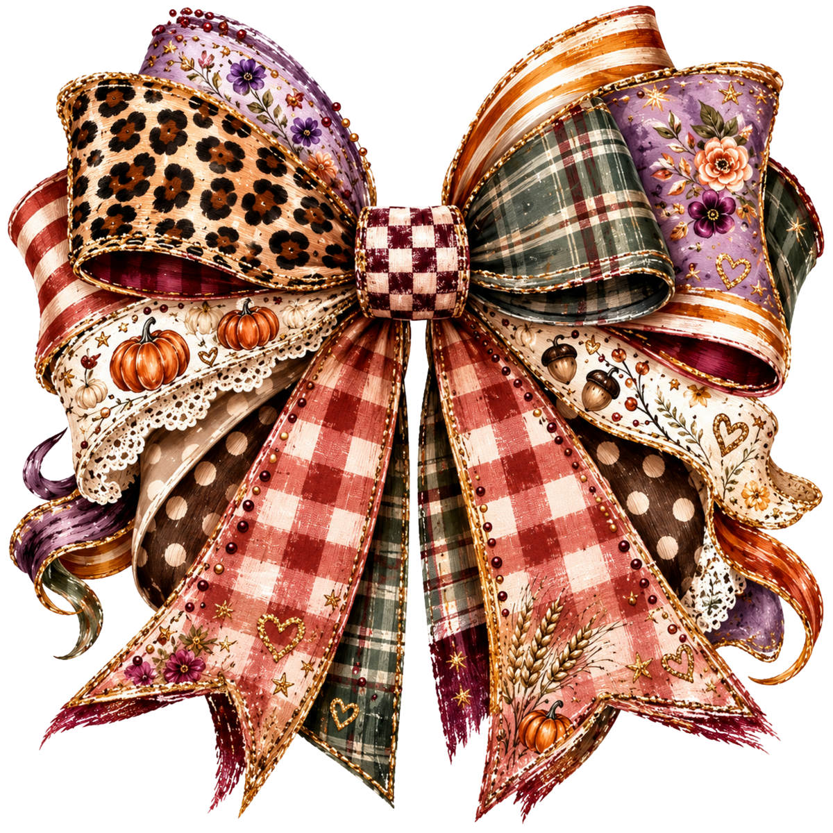 4” Bow - Fall Red Checkered, Leopard, Plaid - 26