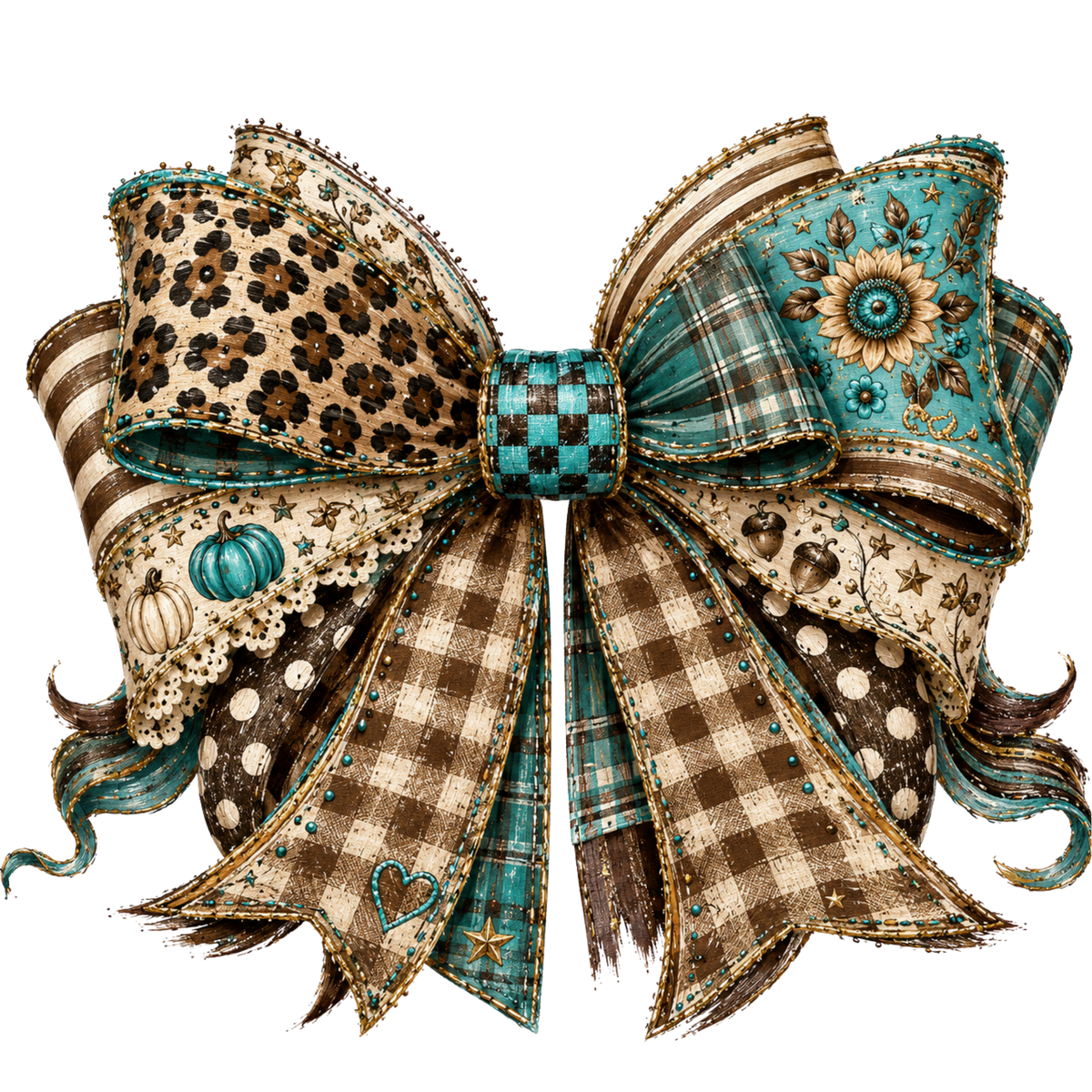 4” Bow - Turq, Plaid, Leopard, Polka Dot - 27
