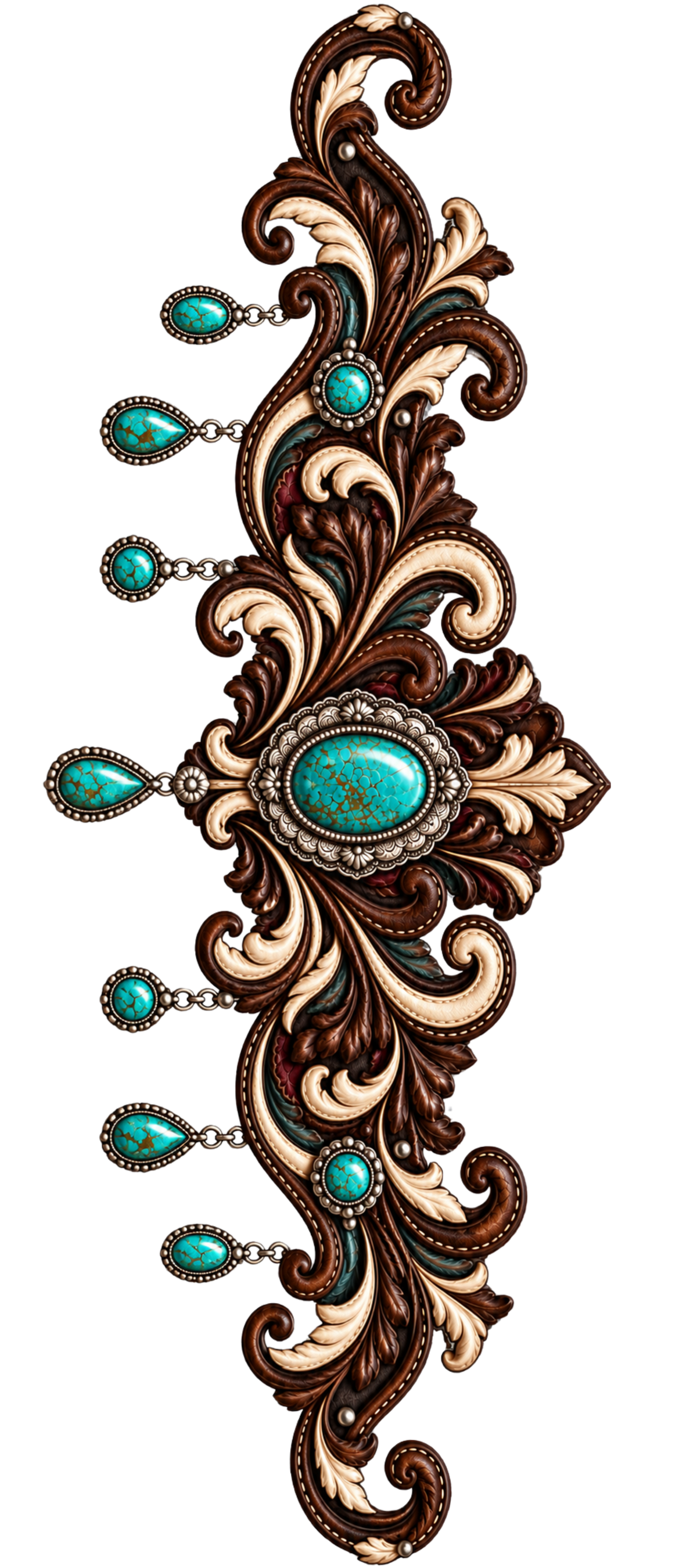 40 OZ - Filigree with Turquoise Dangles