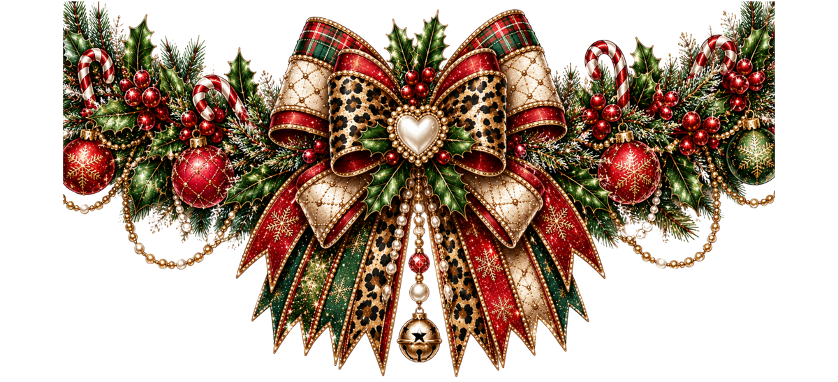 40 OZ Wrap - Christmas Swag w/ Bow - 3
