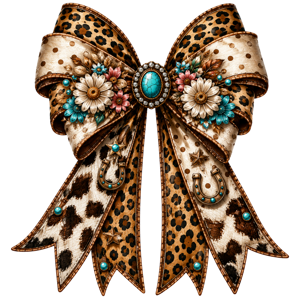 4” Bow - Leopard, Cowhide, Ostrich - 5
