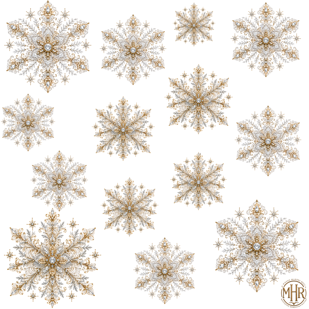 Element - Silver/Gold Snowflakes - 21