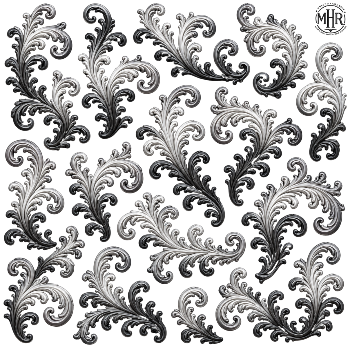 Element - Silver to Black Ombre Filigree