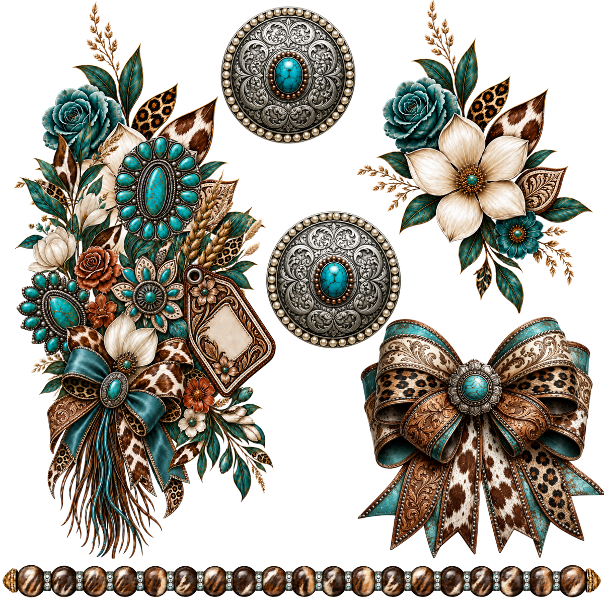 Element - Vertical Floral w/ Cabachons