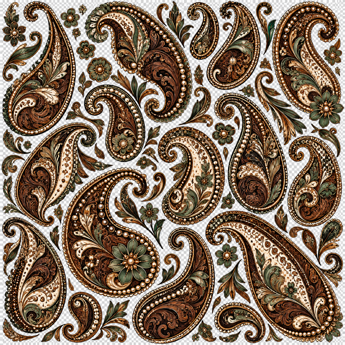 Element - Chocolate/Sage Green Paisley