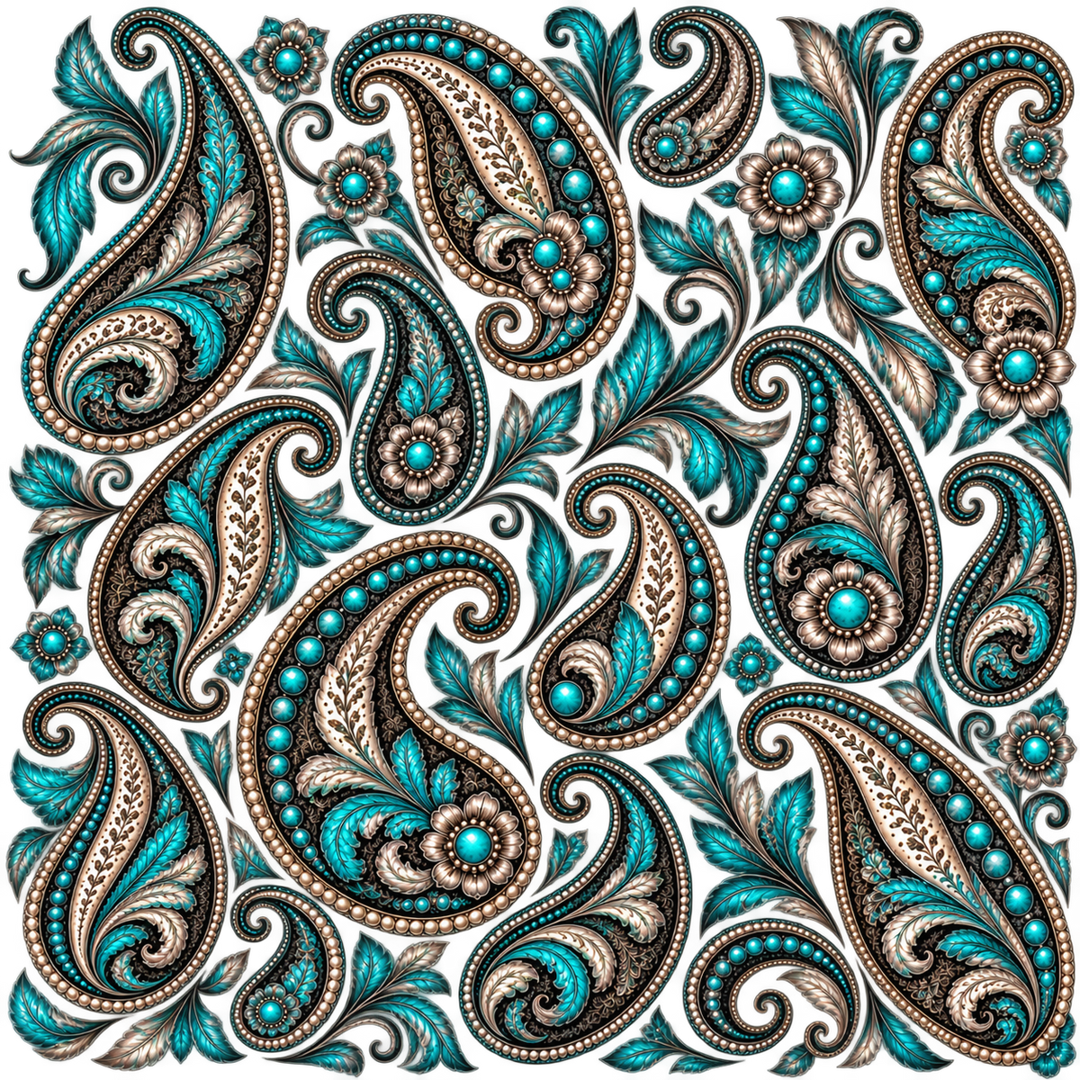 Element - Turquoise/Black Paisley