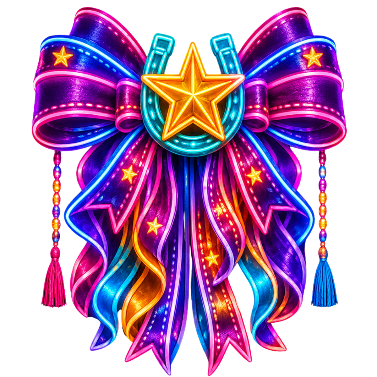 4 Inch Bow - Neon Western - 43