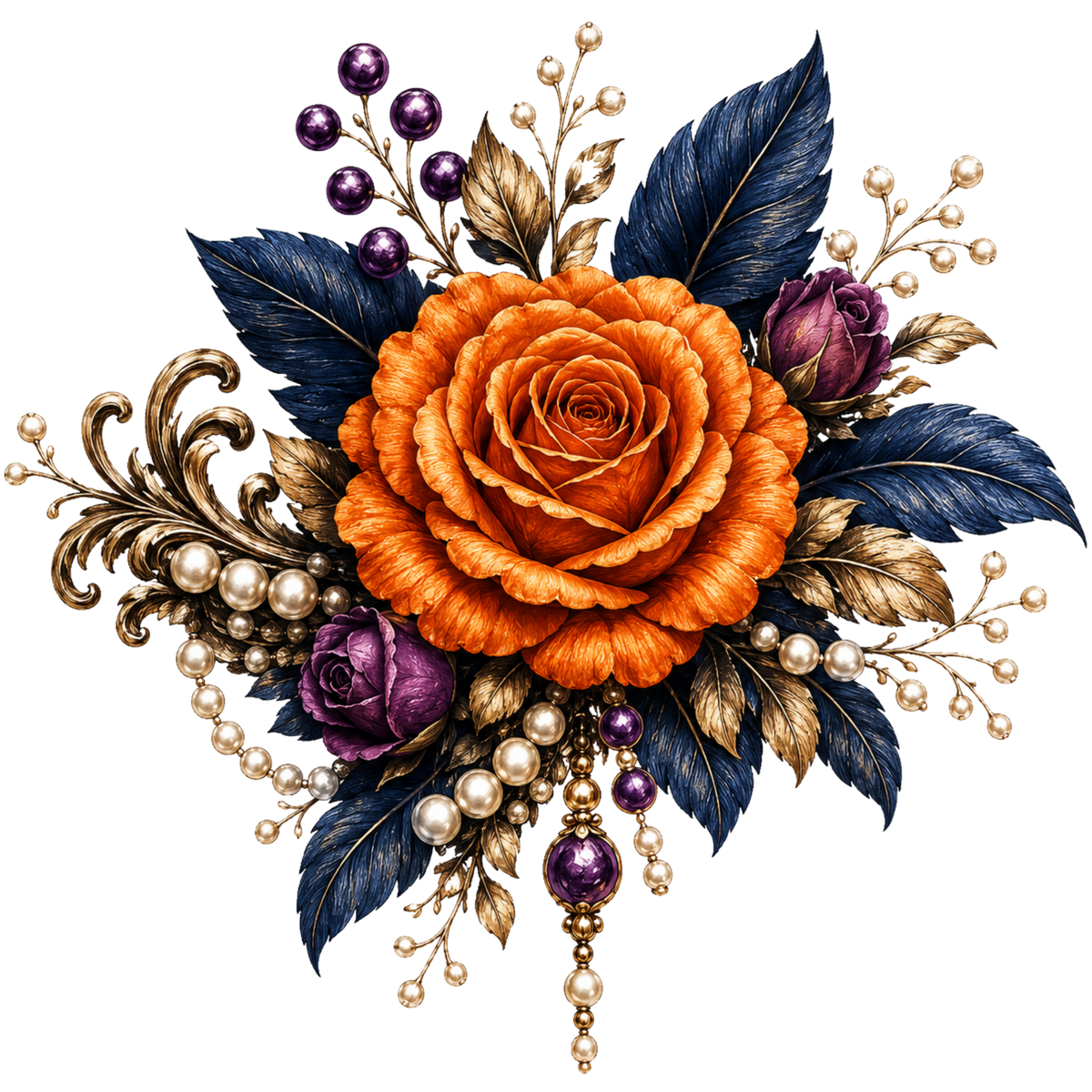 4 Inch - Orange Rose - 21