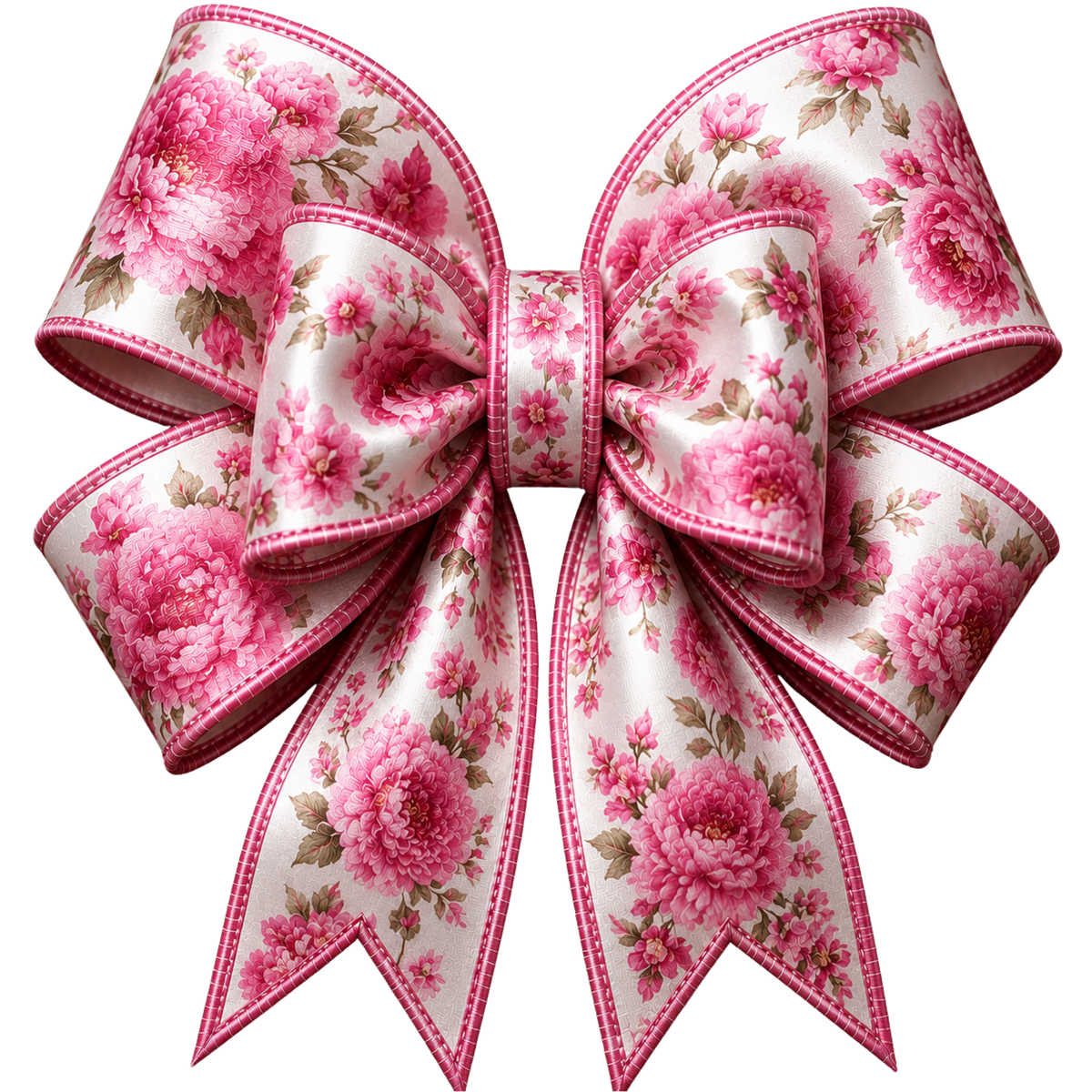 4 Inch Bow - Pink Floral - 45