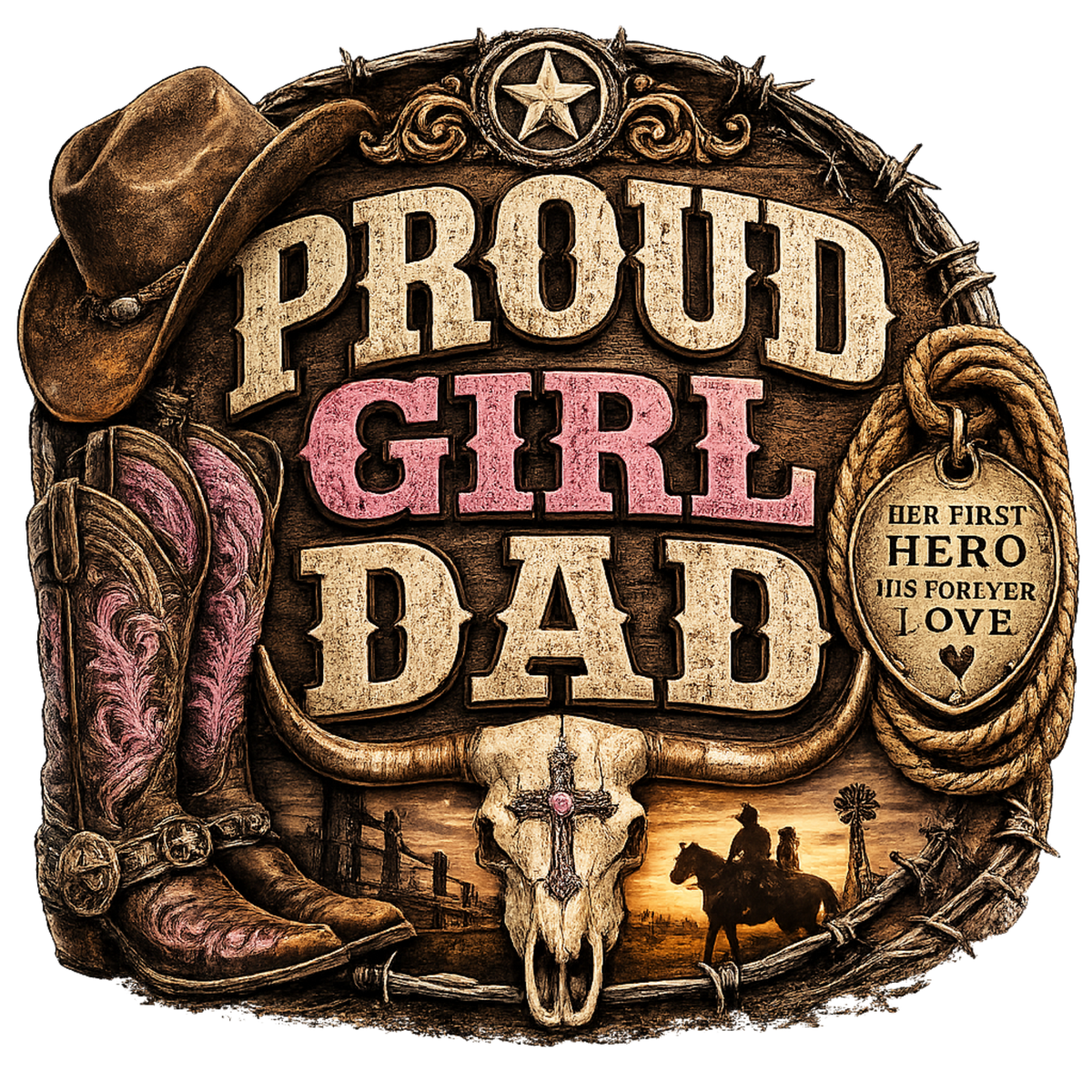 4” Decal- Proud Girl Dad