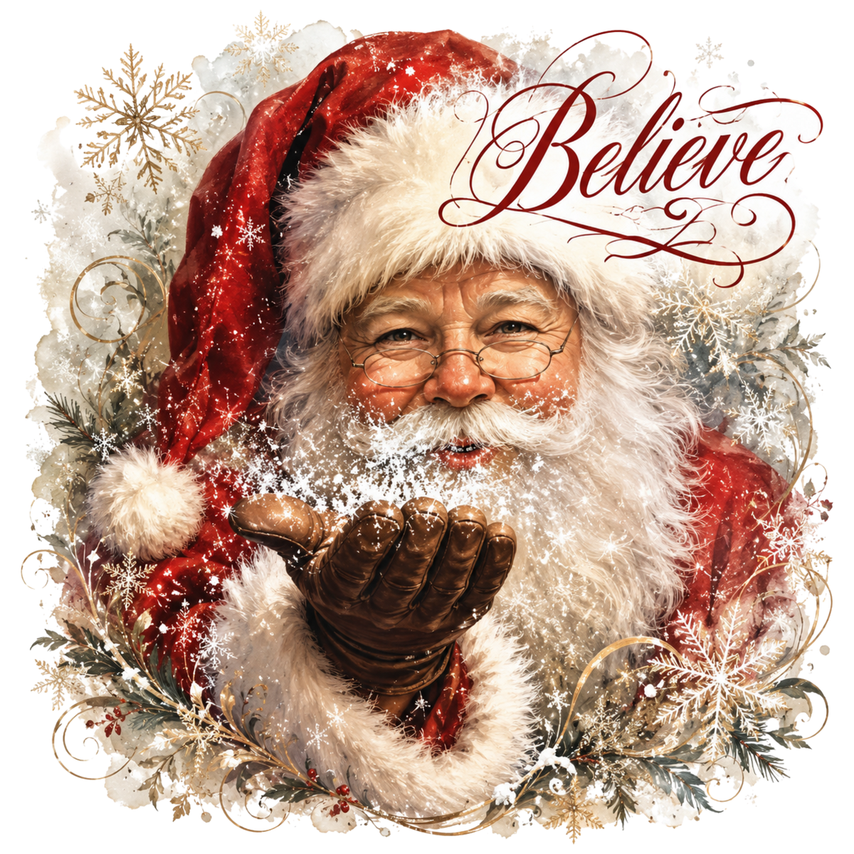 4 Inch - Santa Blowing Glitter - 10