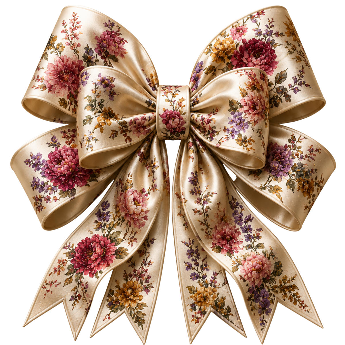 4 Inch Bow - Silk Floral - 59