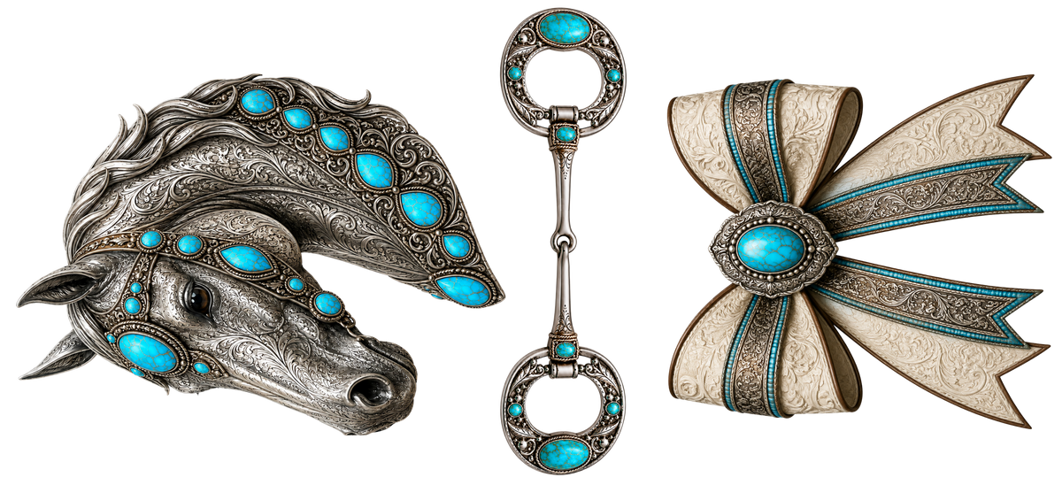 40 OZ Trio - Sterling Horse - Bit - Bow