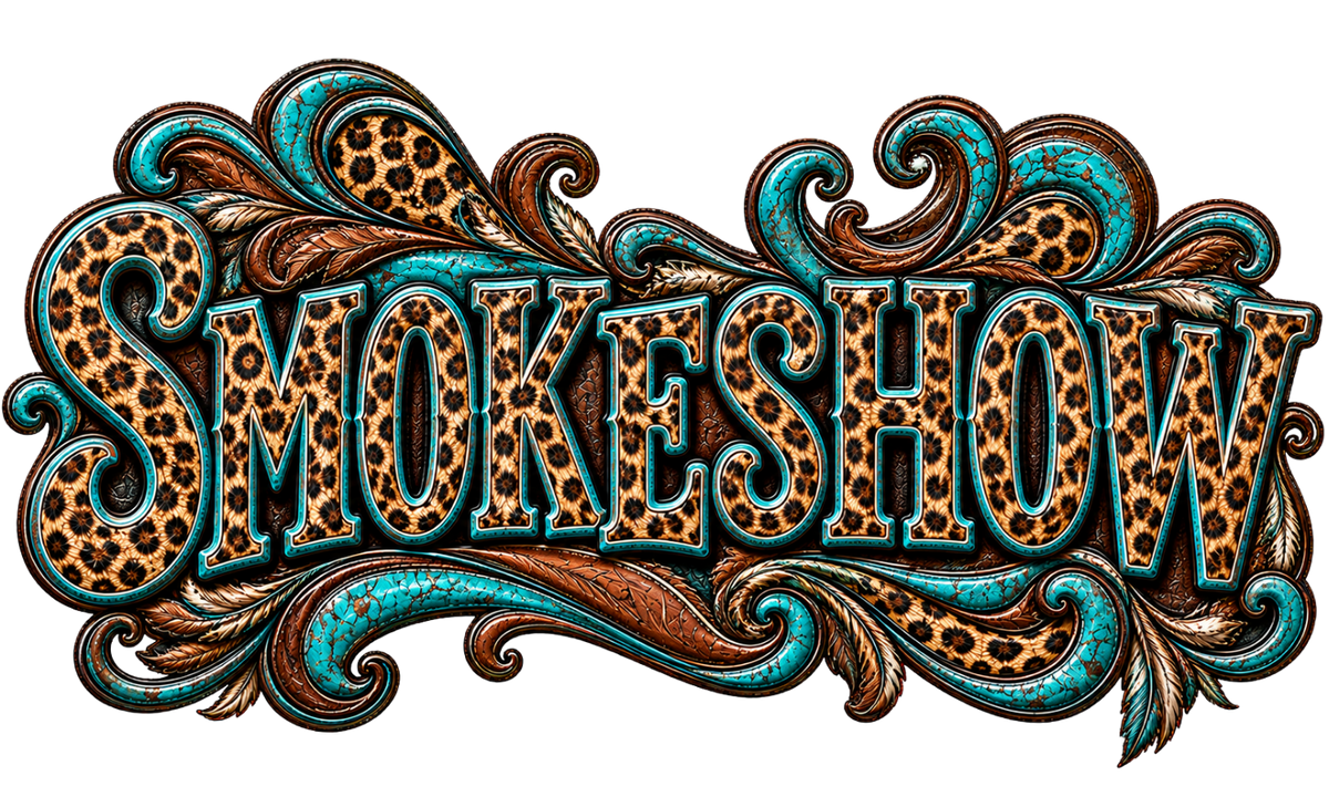 Turquoise/Leopard Smokeshow - Trucker Hat DTF