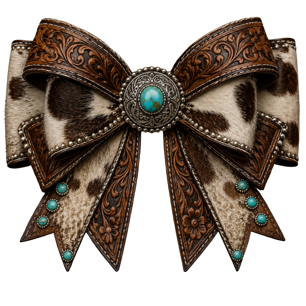 4 Inch Bow - Cowhide/Tooled - 78