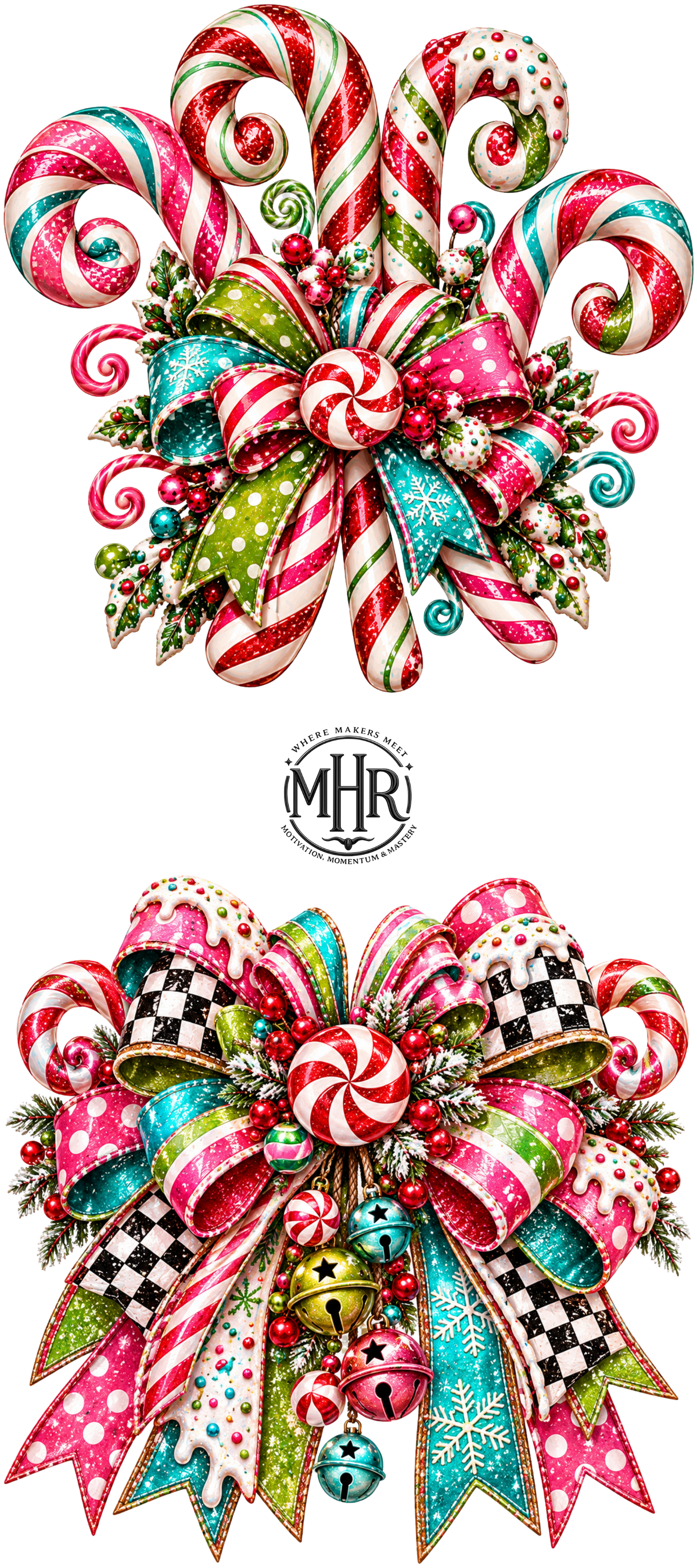 16 OZ Duo - Whimsical Candy Canes