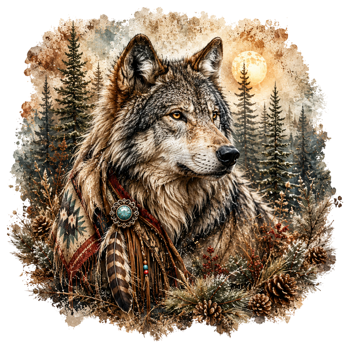 4 Inch -Scenic Wolf - 45