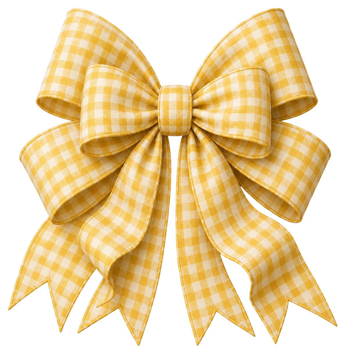 4 Inch Bow - Yellow Gingham - 86