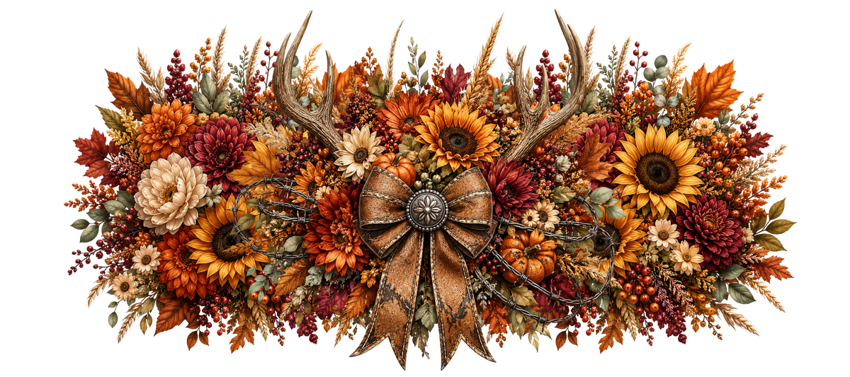 16 OZ - Fall Antler Floral - 4