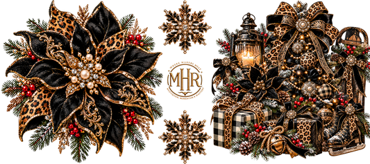 16 OZ Duo - Black & Leopard Christmas