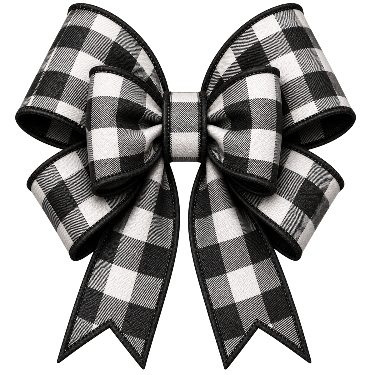 4” Bow - Black and White Buffalo Plaid - 30
