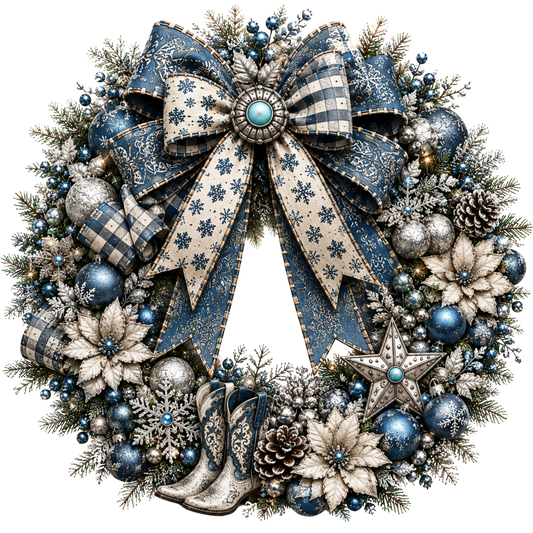 4 Inch - Blue/Silver Wreath - 1