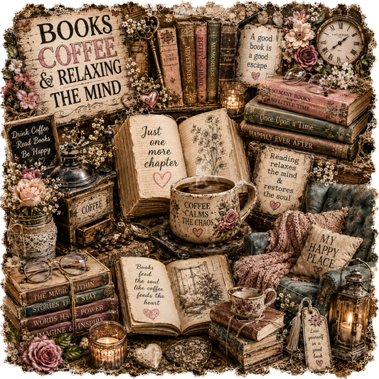 4 Inch - Books & Coffee