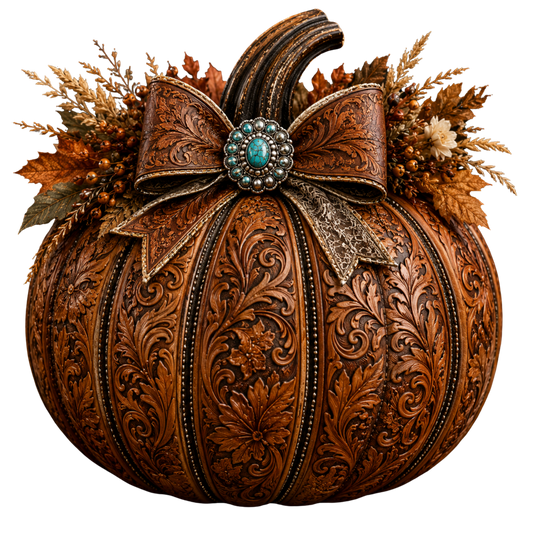 4 Inch - Tooled Pumpkin - 17