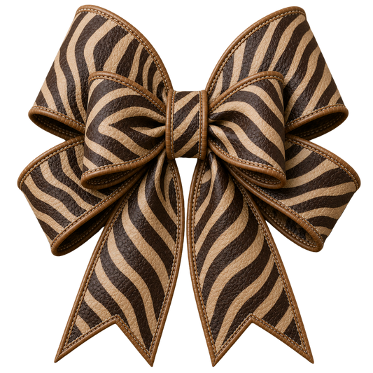 4 Inch Bow - Brown Zebra - 11