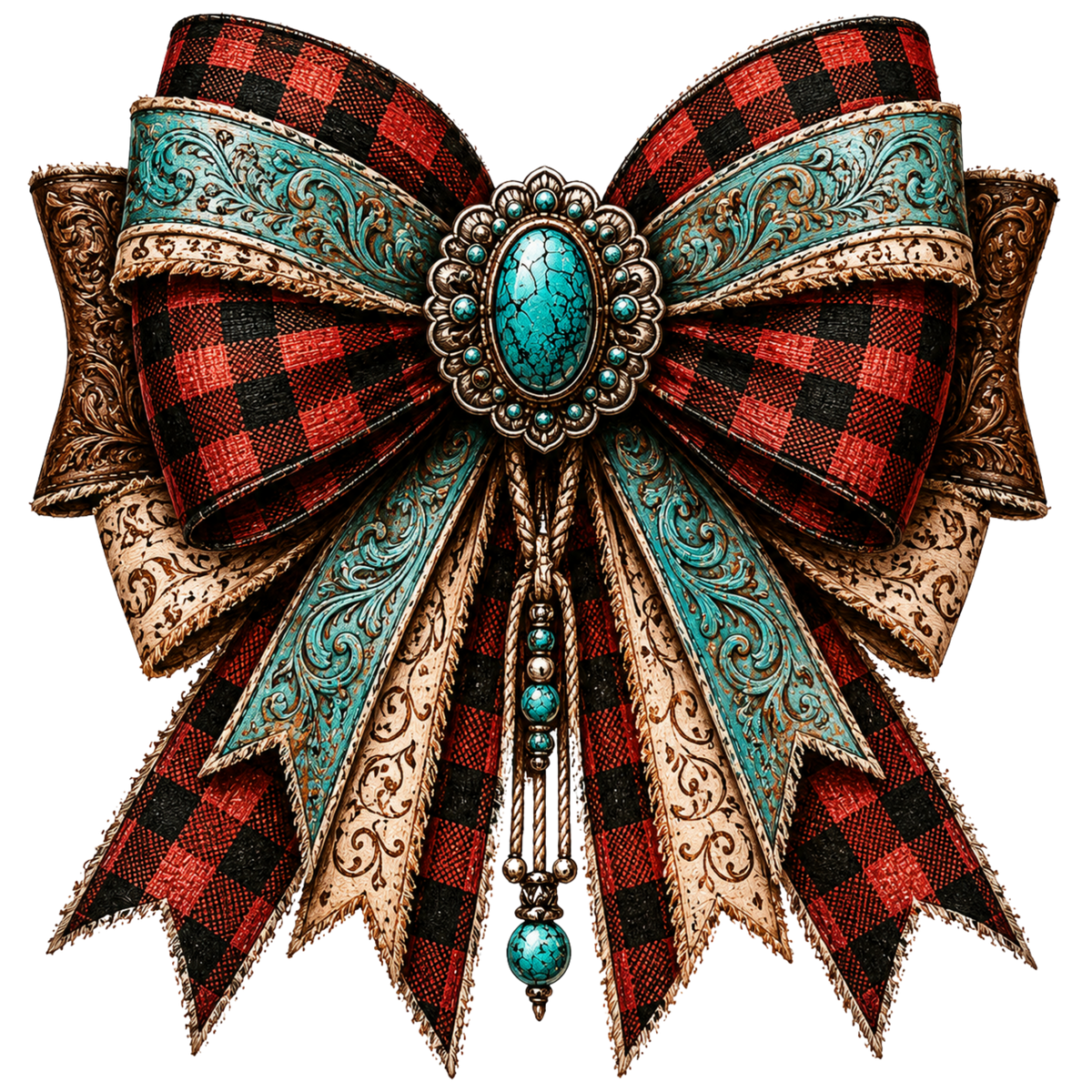 4” Bow - Buffalo Plaid - 3