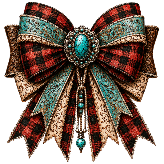 4” Bow - Buffalo Plaid - 3