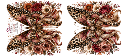 16 OZ Duo - Leopard Butterfly Ivory/Wine/Sunflower