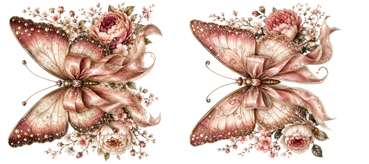 16 OZ Duo - Butterflies Light Pink/Dusty Rose