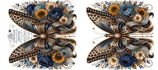16 OZ Duo - Leopard Butterflies Navy