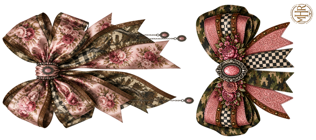 16 OZ Duo - Camo - Pink Bows