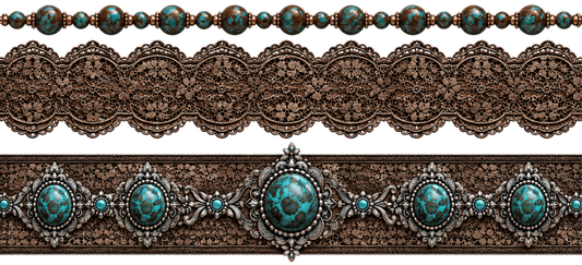 40 Oz Wrap - Chocolate - Turquoise - Lace - Bands