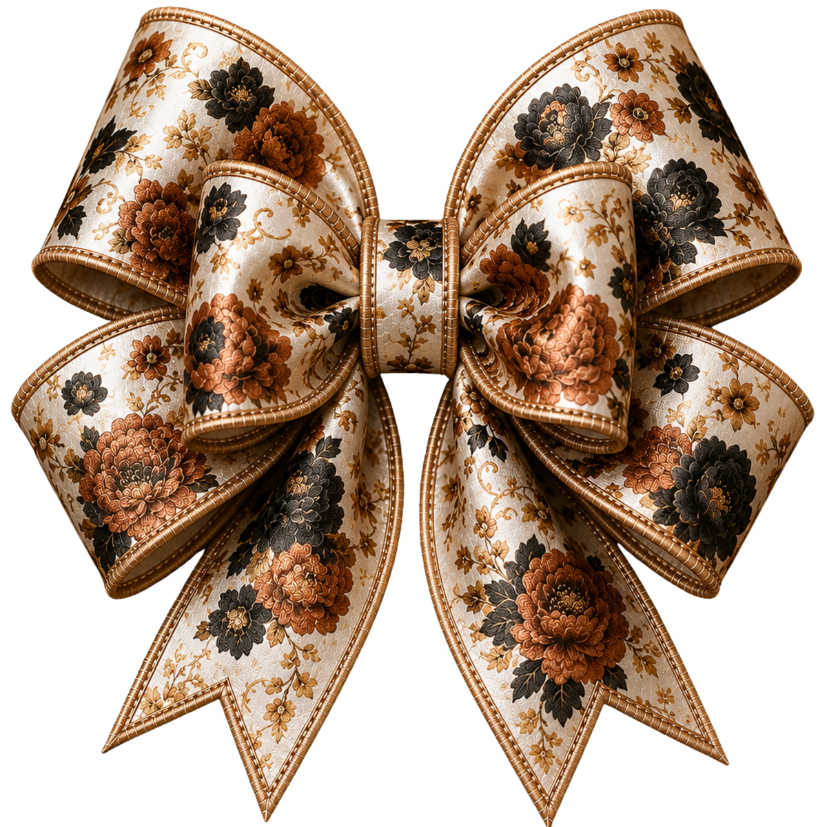 4 Inch Bow - Copper Floral - 16