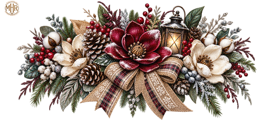16 Oz - Cranberry Floral Winter