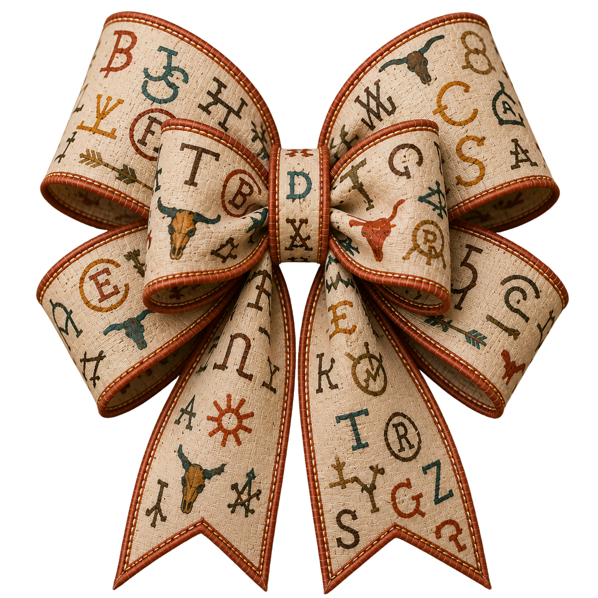 4 Inch Bow - Cream Cattle Brands - 20