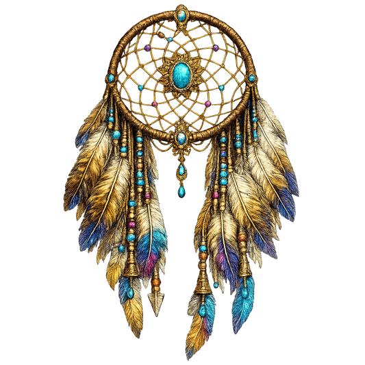 5" Decal - Dreamcatcher with Purple Tip Feathers