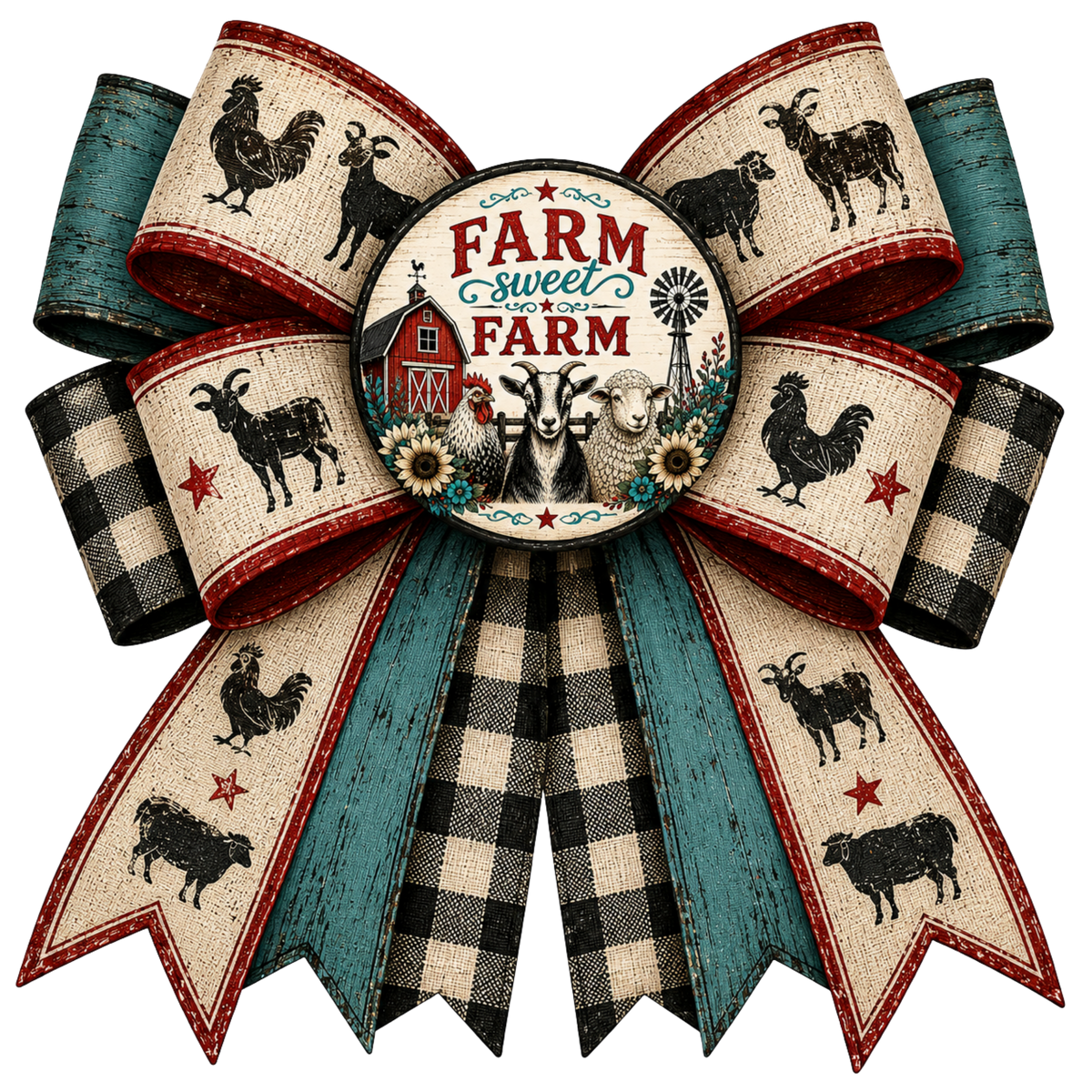 4” Bow - Farm Sweet Farm