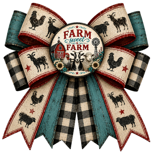 4” Bow - Farm Sweet Farm