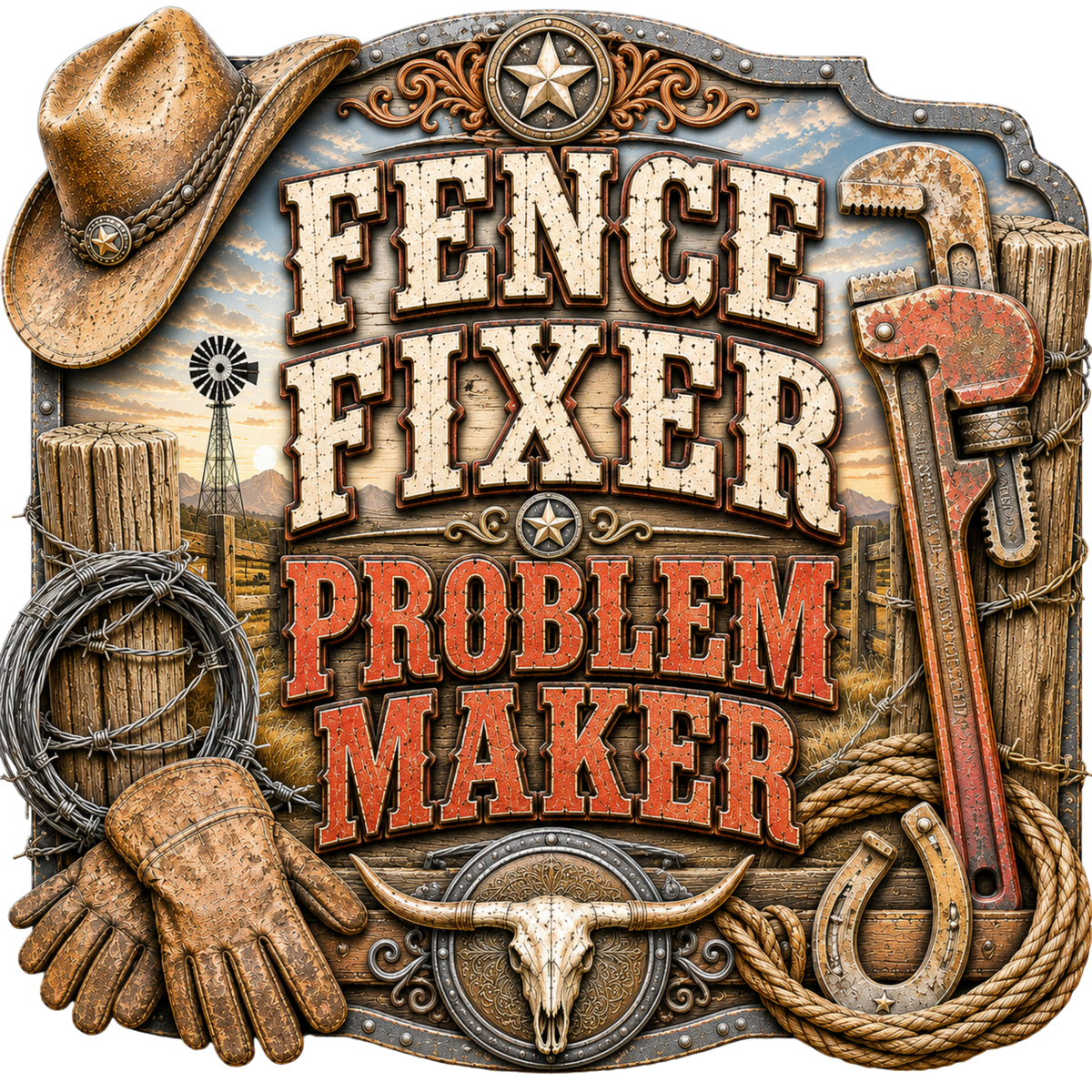 4” Decal - Fence Fixer, Problem Maker