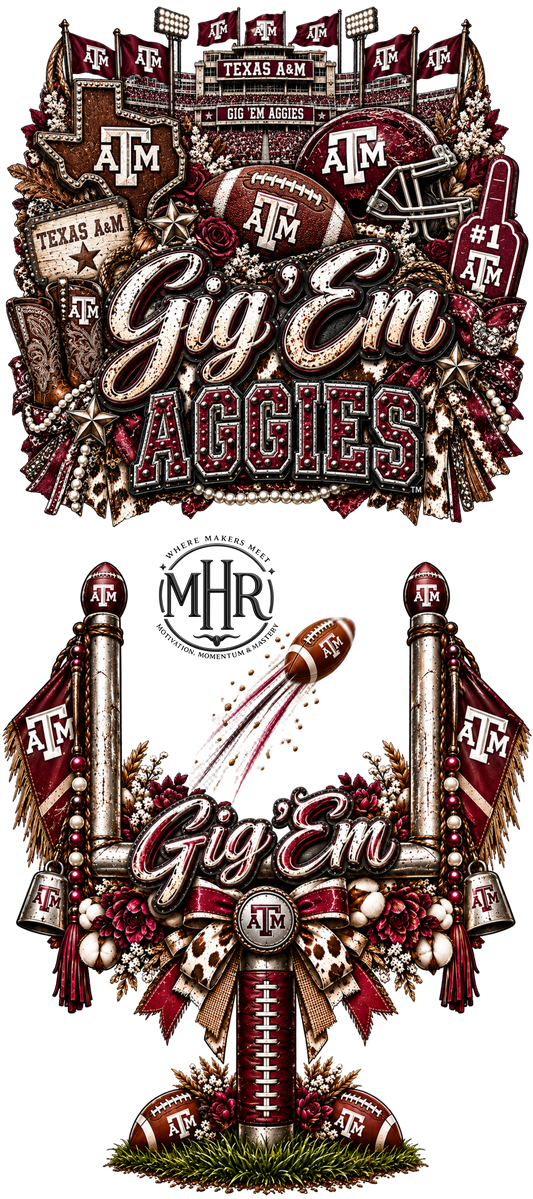 16 OZ Duo - Gig Em Goal Posts