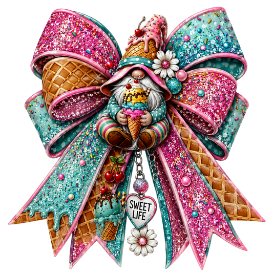 4 Inch Bow - Gnome Ice Cream -28