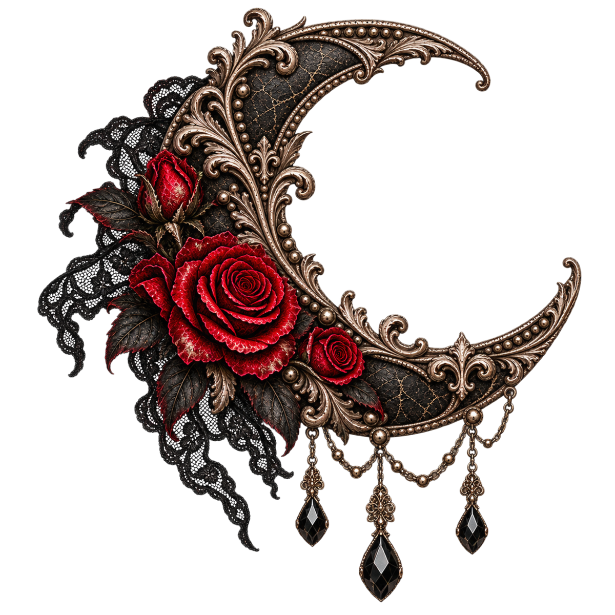 5 Inch - Grunge Crescent Moon